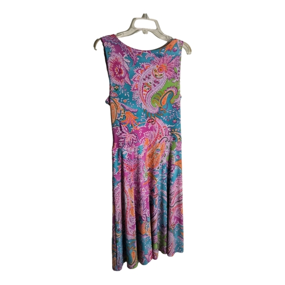 Lauren Ralph Lauren Multicolor Paisley Surplice V-neck sleeveless dress size S - Picture 7 of 15